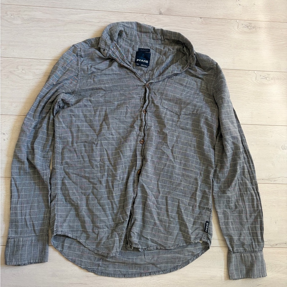 Prana Multicolor Striped Button up 100% organic cotton